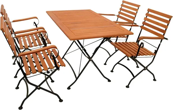 Garten Sitzgruppe Klappgarnitur HOFGARTEN 5-teilig (4X…