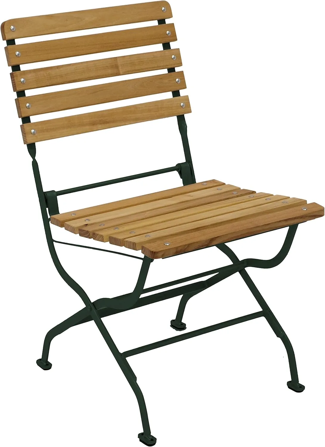 DEGAMO Garten Sitzgruppe Klappgarnitur Passau 5-teilig (2X Stuhl, 2X Armlehnensessel, 1x Tisch 70x110cm), Gestell Flachstahl dunkelgrün, Belattung Robinien Holz, Outdoor — Ansicht 2