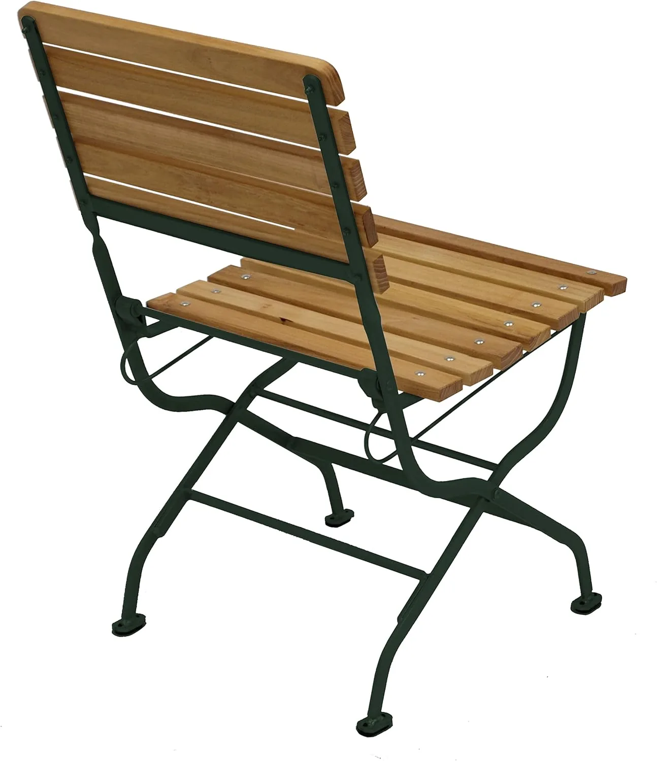 DEGAMO Garten Sitzgruppe Klappgarnitur Passau 5-teilig (2X Stuhl, 2X Armlehnensessel, 1x Tisch 70x110cm), Gestell Flachstahl dunkelgrün, Belattung Robinien Holz, Outdoor — Ansicht 3