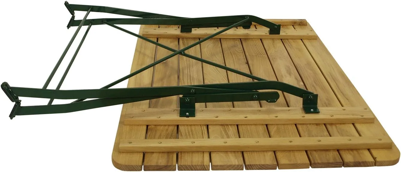 DEGAMO Garten Sitzgruppe Klappgarnitur Passau 5-teilig (2X Stuhl, 2X Armlehnensessel, 1x Tisch 70x110cm), Gestell Flachstahl dunkelgrün, Belattung Robinien Holz, Outdoor — Ansicht 6