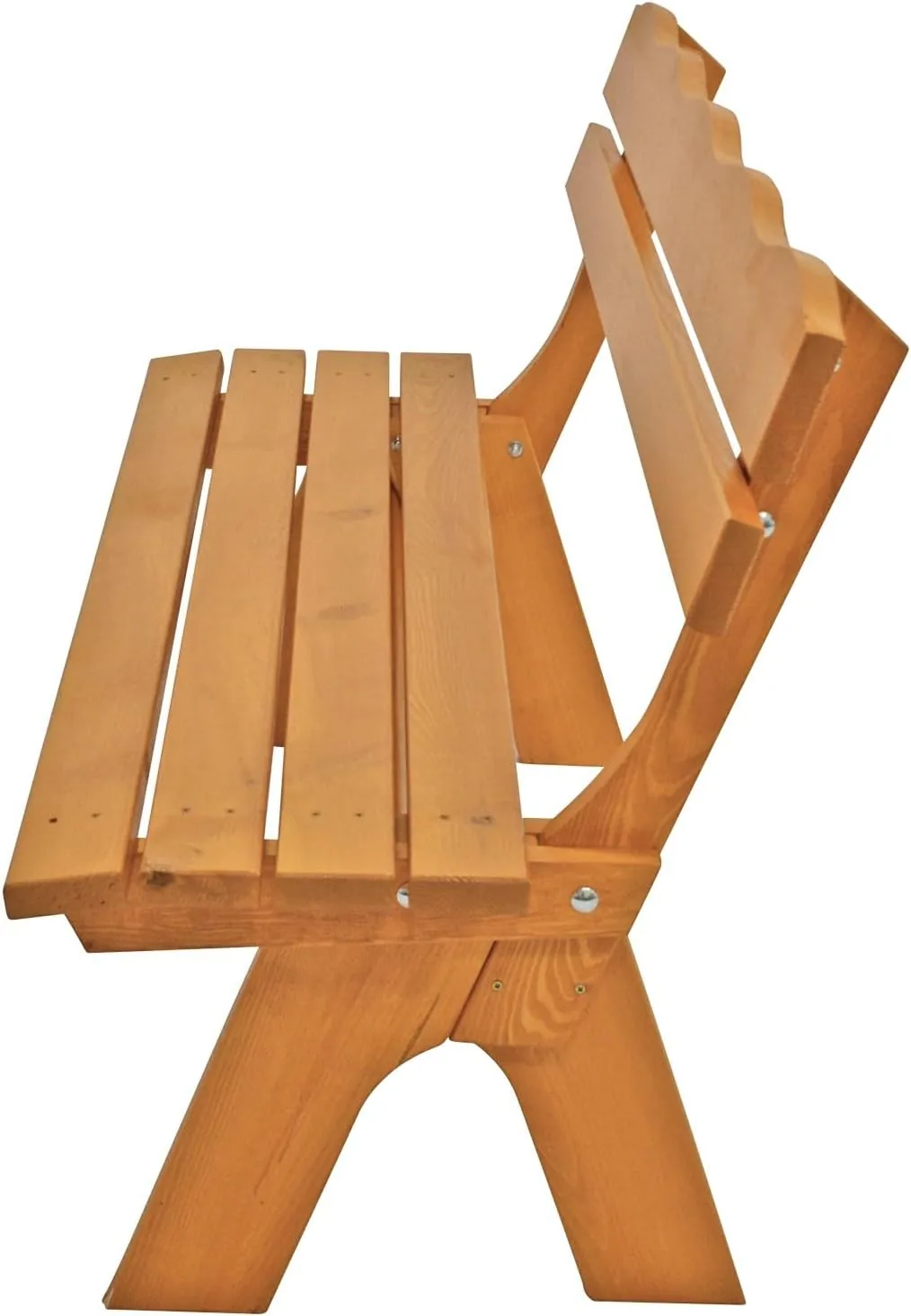 DEGAMO Gartenbank Freital 3-sitzer 150cm, Massive Kiefer Hellbraun lackiert, Outdoor — Ansicht 4