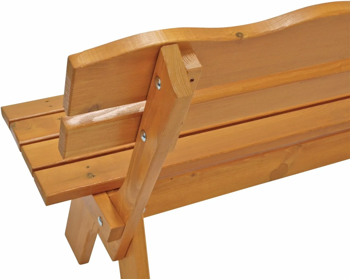 DEGAMO Gartenbank Freital 3-sitzer 150cm, Massive Kiefer Hellbraun lackiert, Outdoor — Ansicht 5