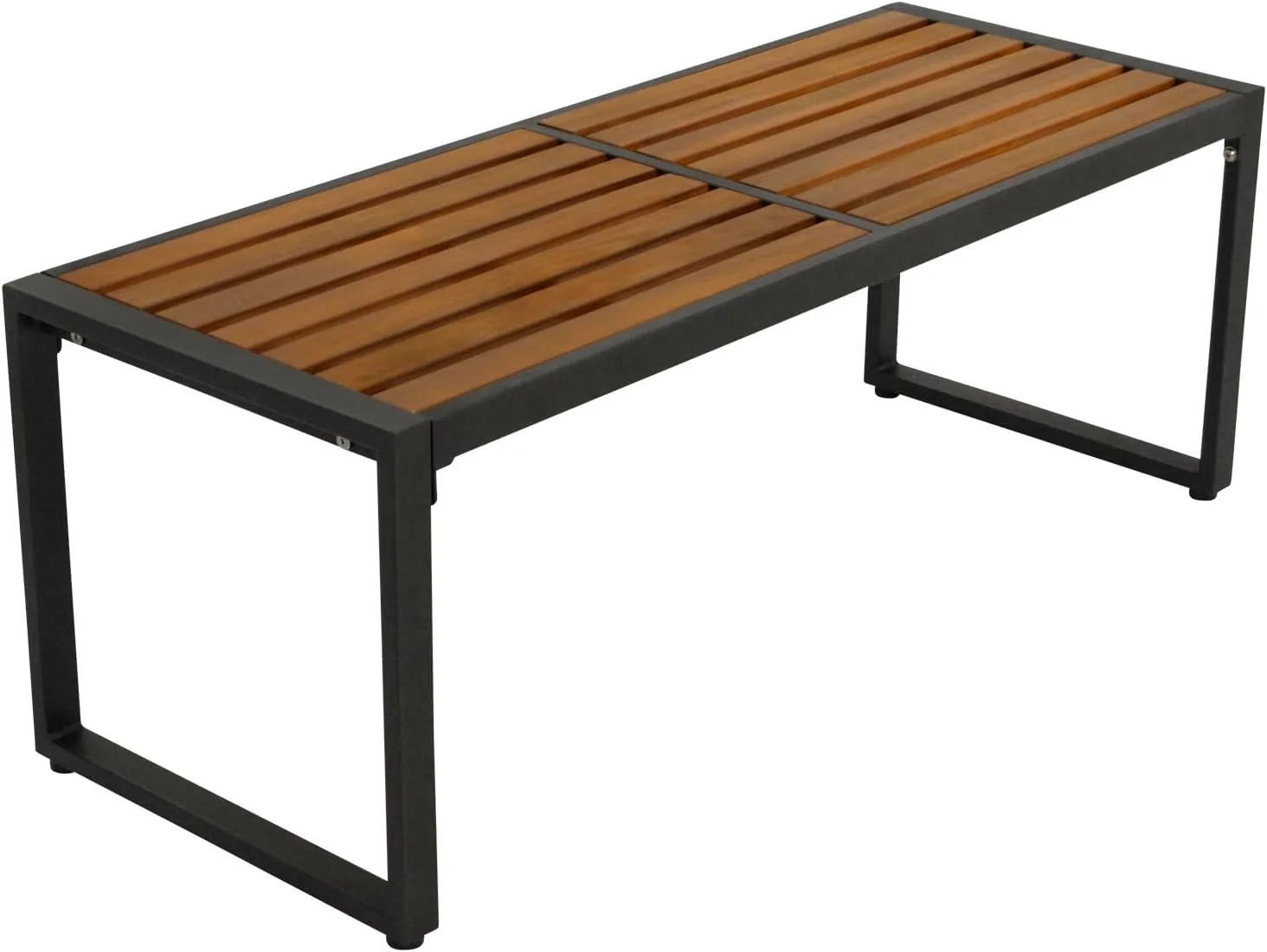 DEGAMO Gartenbank Hockerbank RAGUSA 2-sitzer 123cm, Gestell Metall anthrazit, Sitzfläche Akazie geölt, Outdoor — Ansicht 3