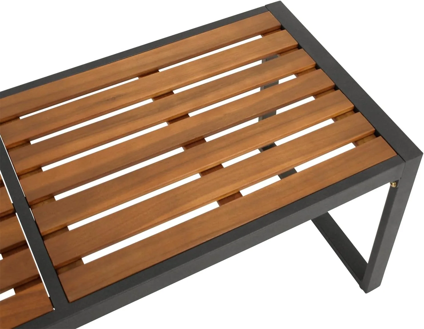 DEGAMO Gartenbank Hockerbank RAGUSA 2-sitzer 123cm, Gestell Metall anthrazit, Sitzfläche Akazie geölt, Outdoor — Ansicht 5