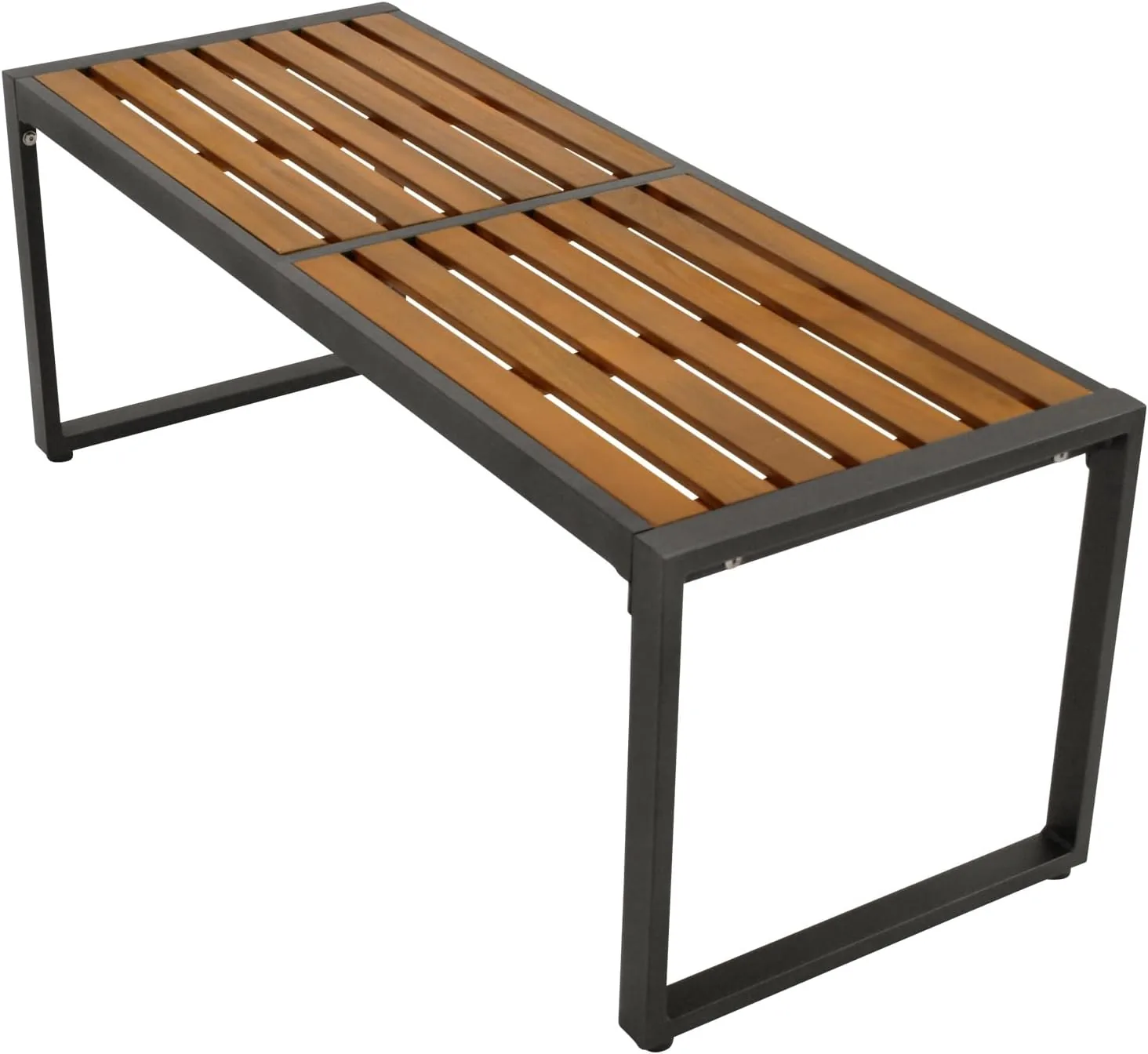 DEGAMO Gartenbank Hockerbank RAGUSA 2-sitzer 123cm, Gestell Metall anthrazit, Sitzfläche Akazie geölt, Outdoor — Ansicht 6