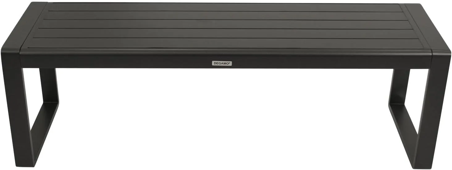 DEGAMO Gartenbank Hockerbank Riva 3-sitzer 138cm, Aluminium anthrazit, wetterfest, Outdoor — Ansicht 3