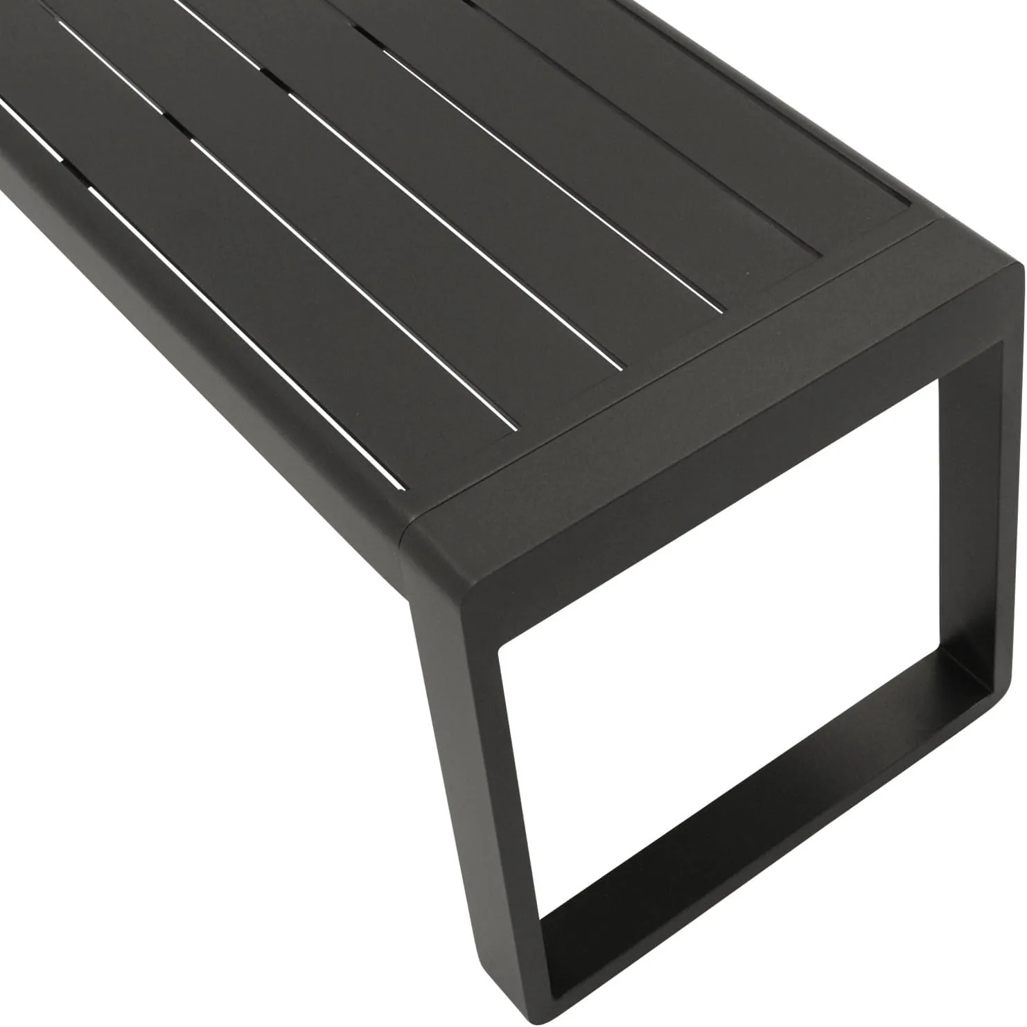 DEGAMO Gartenbank Hockerbank Riva 3-sitzer 138cm, Aluminium anthrazit, wetterfest, Outdoor — Ansicht 4