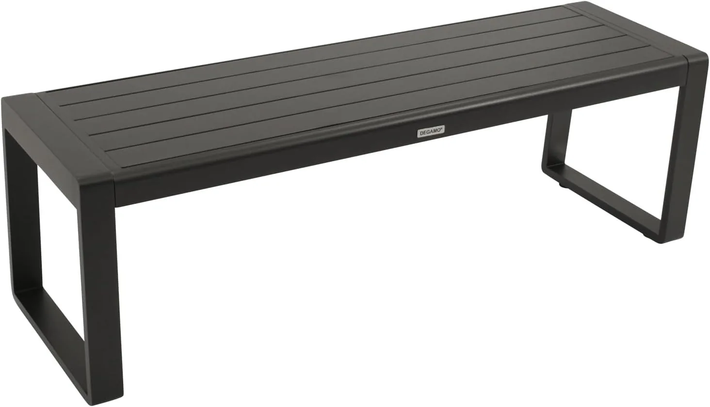 DEGAMO Gartenbank Hockerbank Riva 3-sitzer 138cm, Aluminium anthrazit, wetterfest, Outdoor