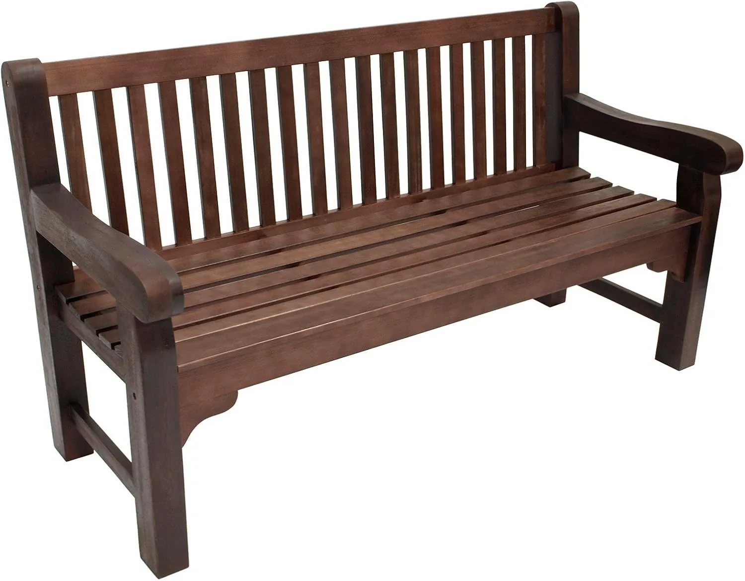 DEGAMO Gartenbank Parkbank Bristol 3-sitzer, Eukalyptus im Kolonialstil dunkel braun, extra stabil, FSC®-Zertifiziert, Outdoor