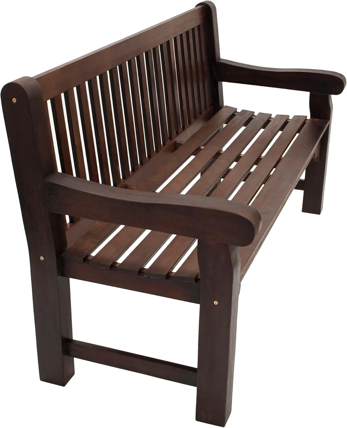 DEGAMO Gartenbank Parkbank Bristol 3-sitzer, Eukalyptus im Kolonialstil dunkel braun, extra stabil, FSC®-Zertifiziert, Outdoor — Ansicht 3