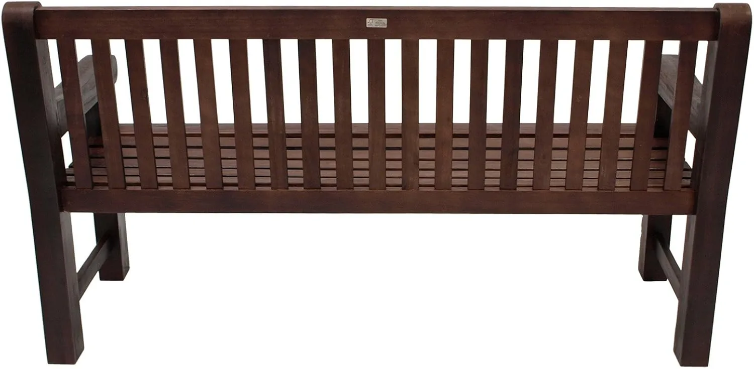 DEGAMO Gartenbank Parkbank Bristol 3-sitzer, Eukalyptus im Kolonialstil dunkel braun, extra stabil, FSC®-Zertifiziert, Outdoor — Ansicht 4