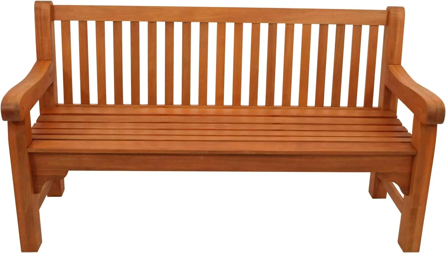 DEGAMO Gartenbank Parkbank Coventry 3-sitzer, Eukalyptus braun geölt, extra stabil im englischen Landhausstil, FSC®-Zertifiziert, Outdoor — Ansicht 3