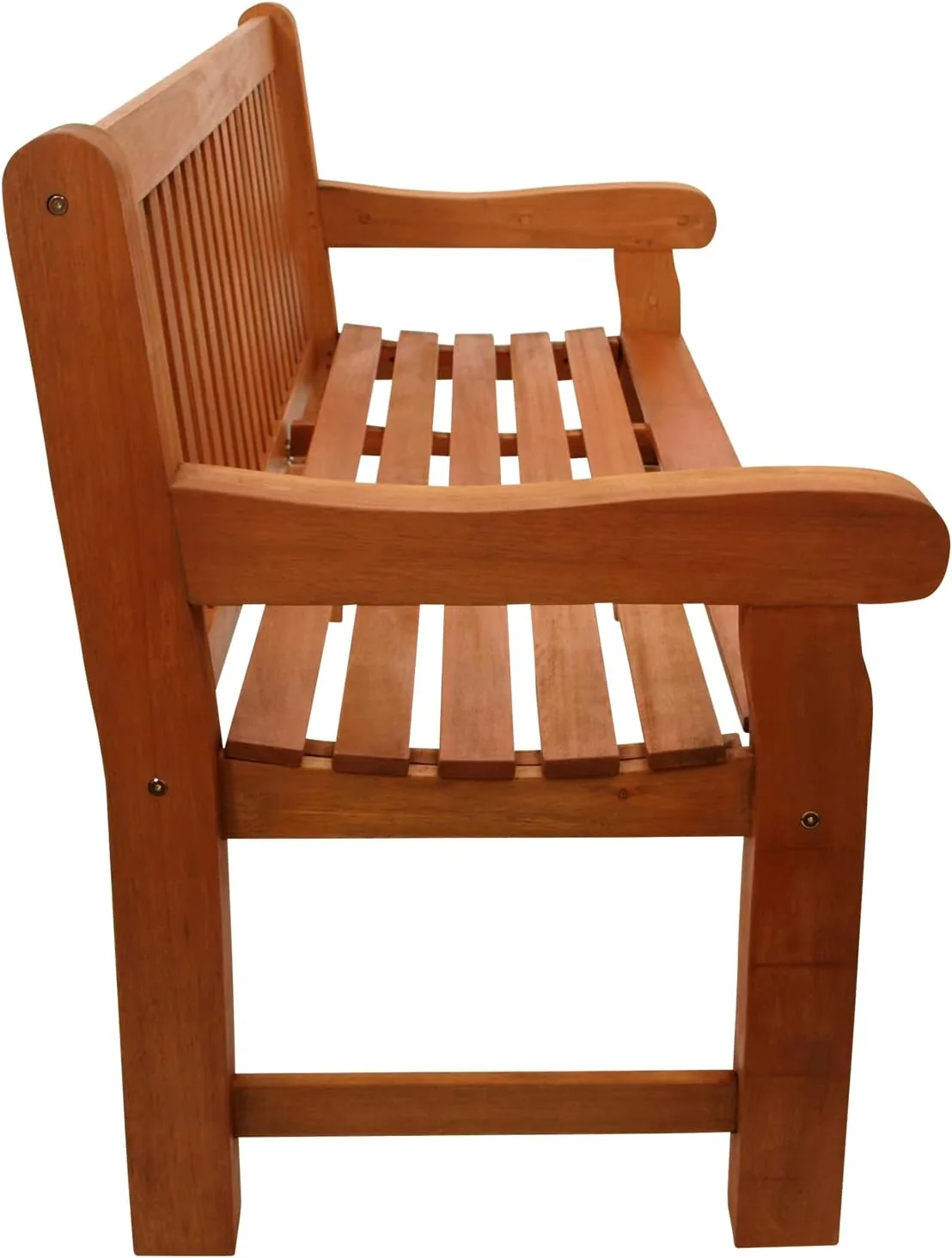 DEGAMO Gartenbank Parkbank Coventry 3-sitzer, Eukalyptus braun geölt, extra stabil im englischen Landhausstil, FSC®-Zertifiziert, Outdoor — Ansicht 4