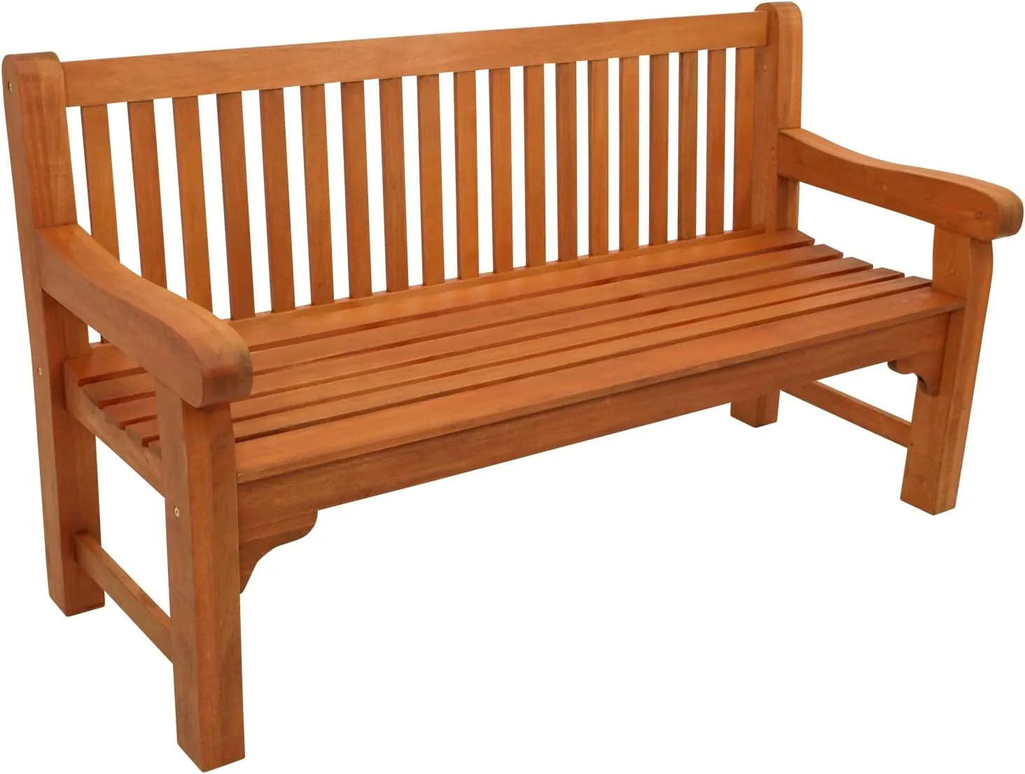 DEGAMO Gartenbank Parkbank Coventry 3-sitzer, Eukalyptus braun geölt, extra stabil im englischen Landhausstil, FSC®-Zertifiziert, Outdoor