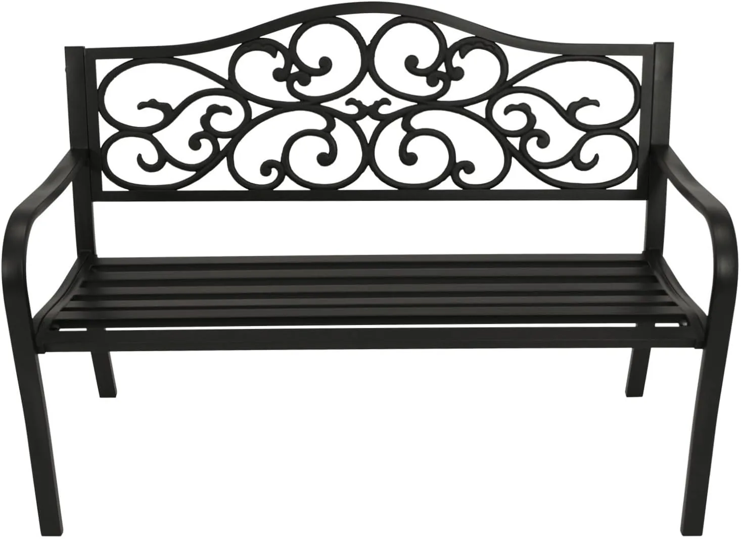 DEGAMO Gartenbank Parkbank Manchester 2-sitzer aus Metall schwarz, Rückenteil Gusseisen, Outdoor — Ansicht 4