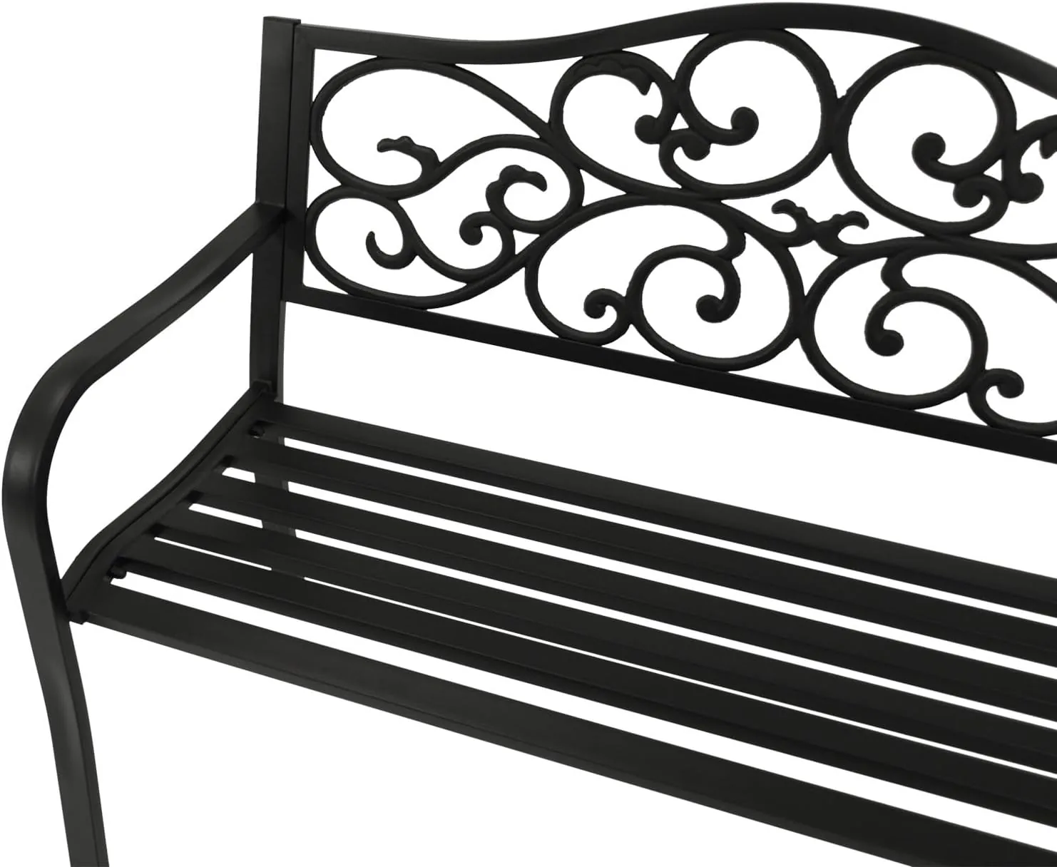 DEGAMO Gartenbank Parkbank Manchester 2-sitzer aus Metall schwarz, Rückenteil Gusseisen, Outdoor — Ansicht 5