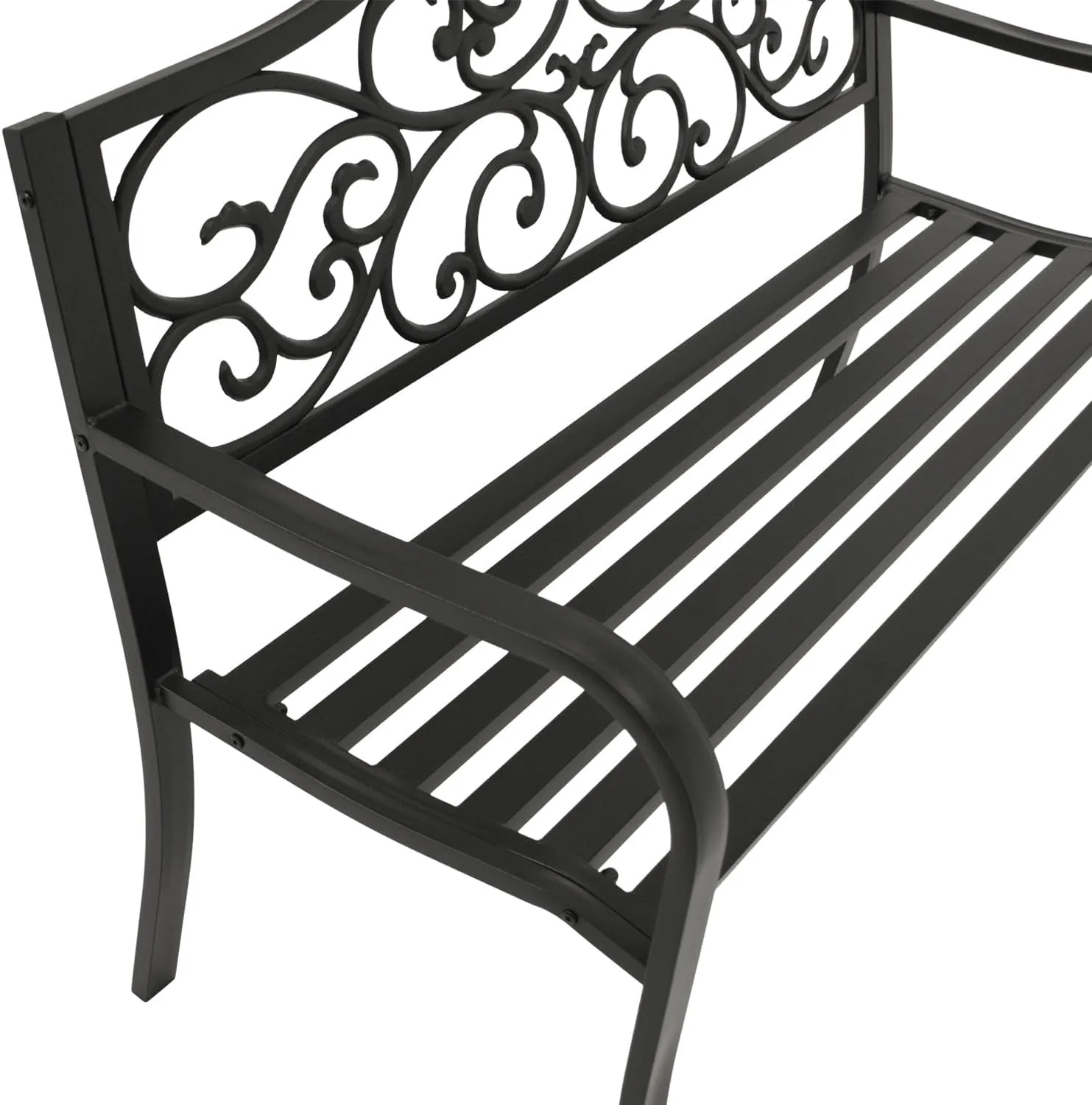 DEGAMO Gartenbank Parkbank Manchester 2-sitzer aus Metall schwarz, Rückenteil Gusseisen, Outdoor — Ansicht 6