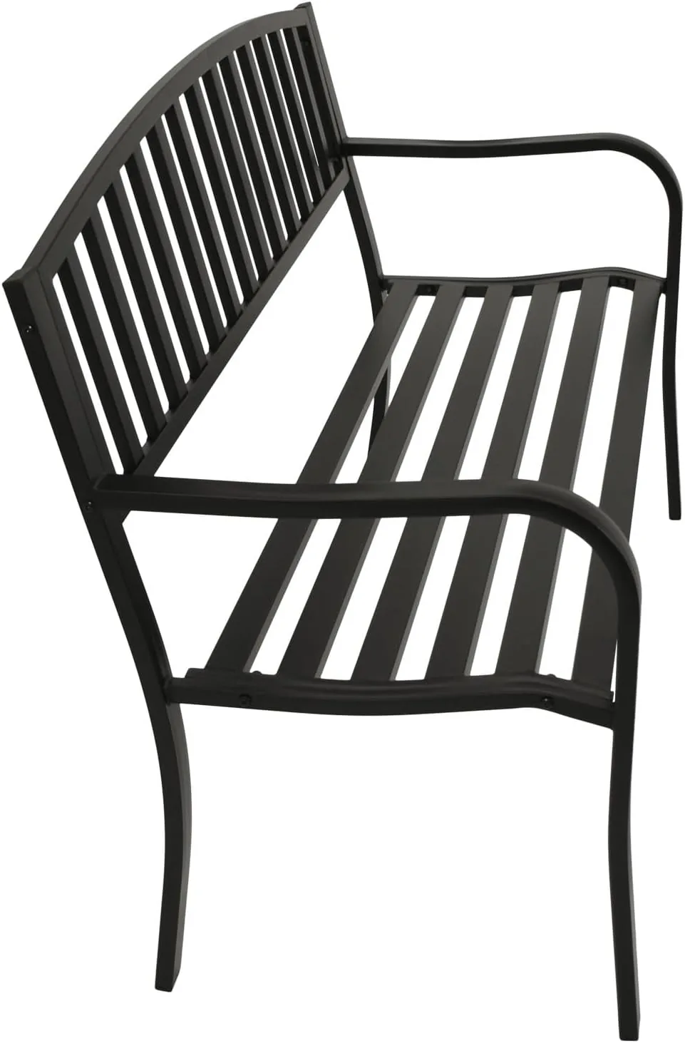 DEGAMO Gartenbank Parkbank Newport 2-sitzer aus Metall schwarz beschichtet, Outdoor — Ansicht 4