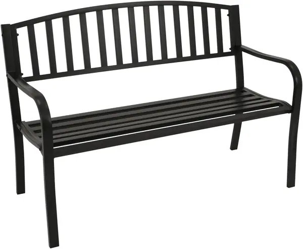 Gartenbank Parkbank Newport 2-sitzer aus Metall schwarz…