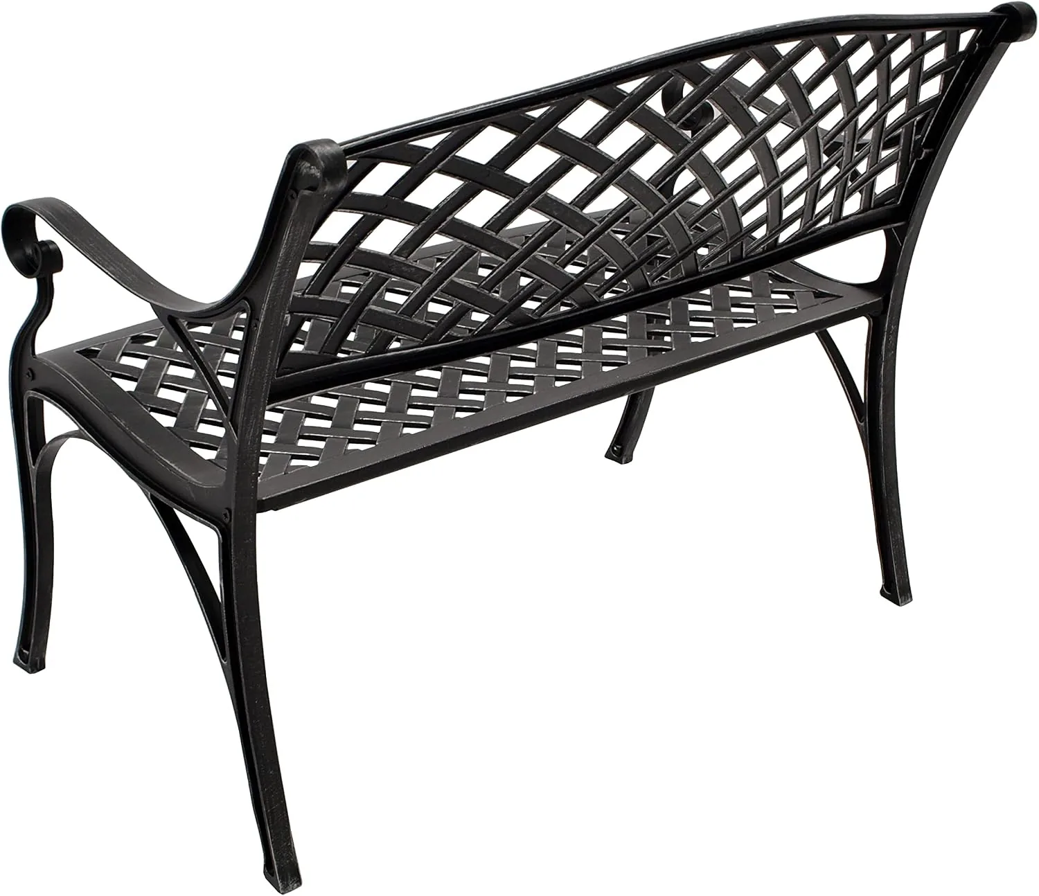 DEGAMO Gartenbank Parkbank Oxford 2-sitzer aus Aluguss, Farbe antik-grau, wetterfest — Ansicht 5