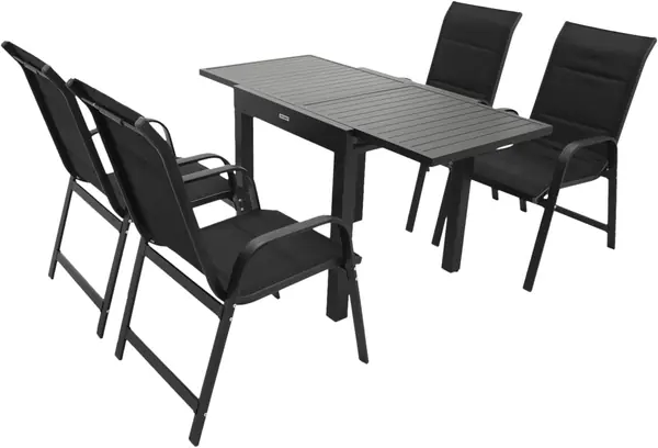 Gartengarnitur Alcudia 5-teilig, 4X Stapelsessel aus…