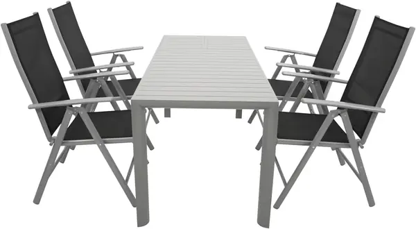 Gartengarnitur BAGO 5-teilig, 4X Klappsessel aus…
