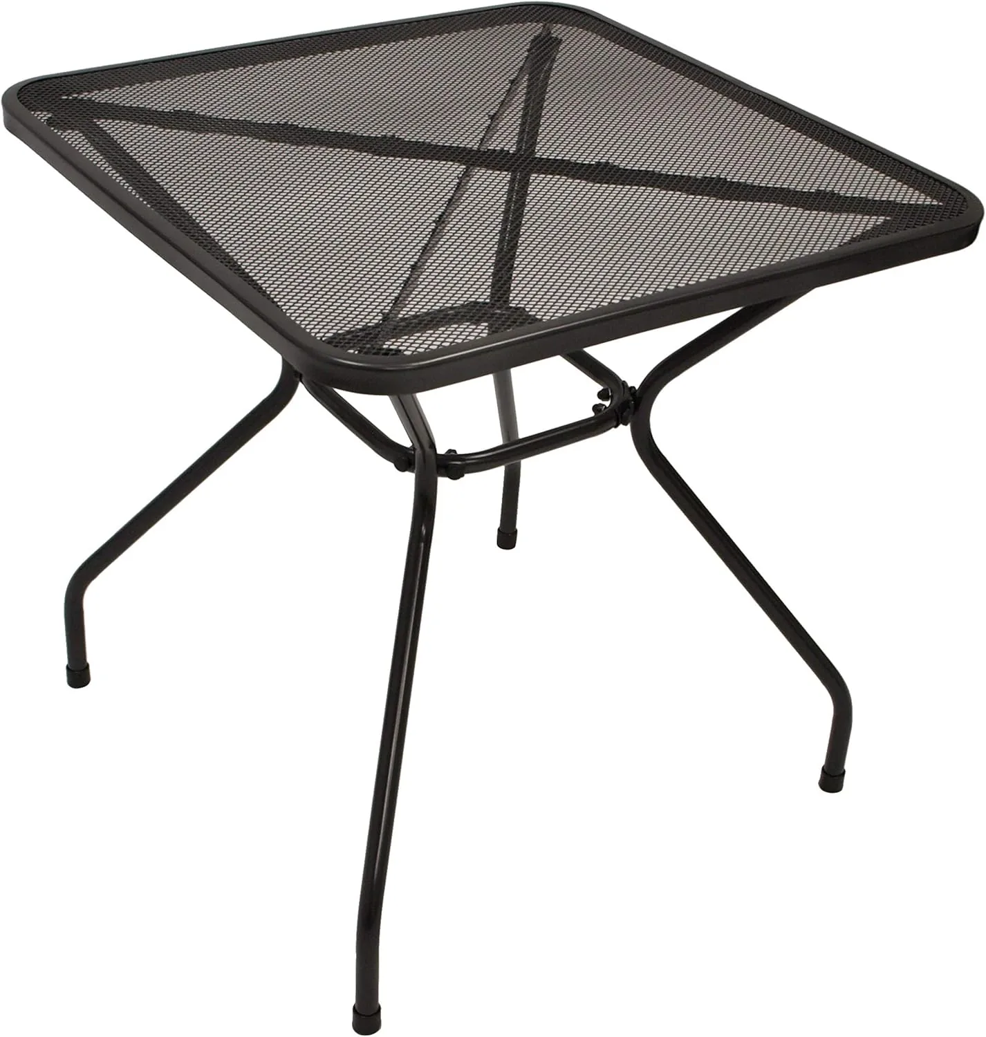 DEGAMO Gartengarnitur Classic 3-teilig, 2X Stapelsessel und 1x Tisch 70x70cm quadratisch, Streckmetall anthrazit — Ansicht 5