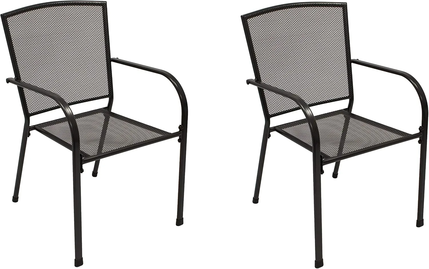 DEGAMO Gartengarnitur Classic 5-teilig, 4X Stapelsessel und 1x Tisch 90x150cm rechteckig, Streckmetall anthrazit beschichtet — Ansicht 2