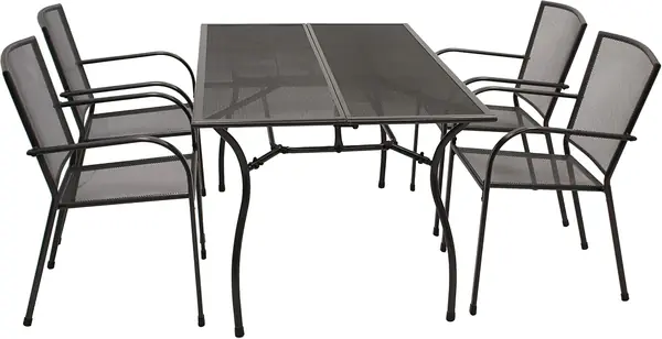 Gartengarnitur Classic 5-teilig, 4X Stapelsessel und 1x…
