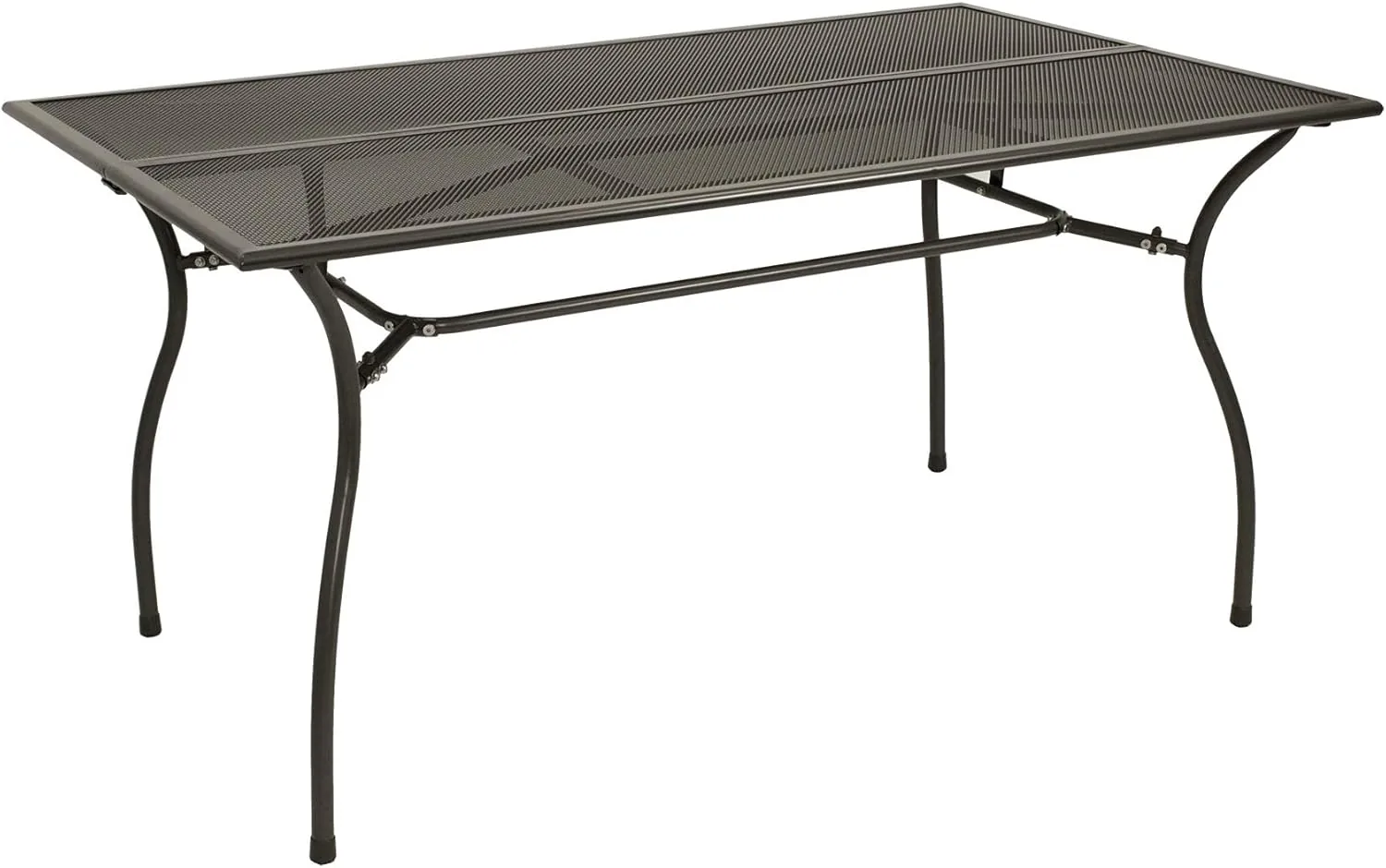 DEGAMO Gartengarnitur Classic 7-teilig, 6X Stapelsessel und 1x Tisch 90x150cm rechteckig, Streckmetall anthrazit beschichtet — Ansicht 5