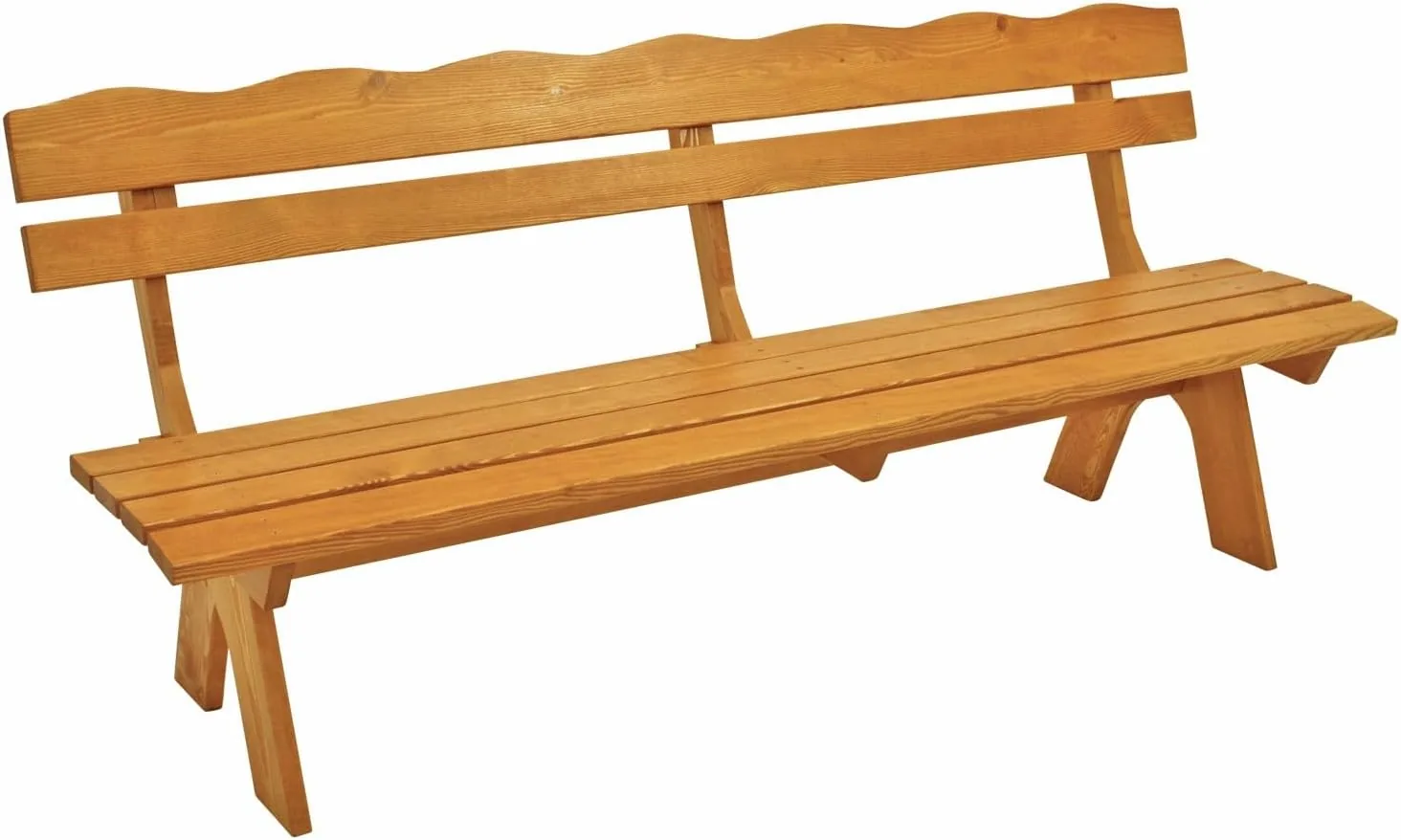 DEGAMO Gartengarnitur Essgruppe Freital XXL 3-teilig 200cm, 2X Bank 200cm und 1x Tisch 72x200cm, Massive Kiefer hell lackiert, Outdoor — Ansicht 2