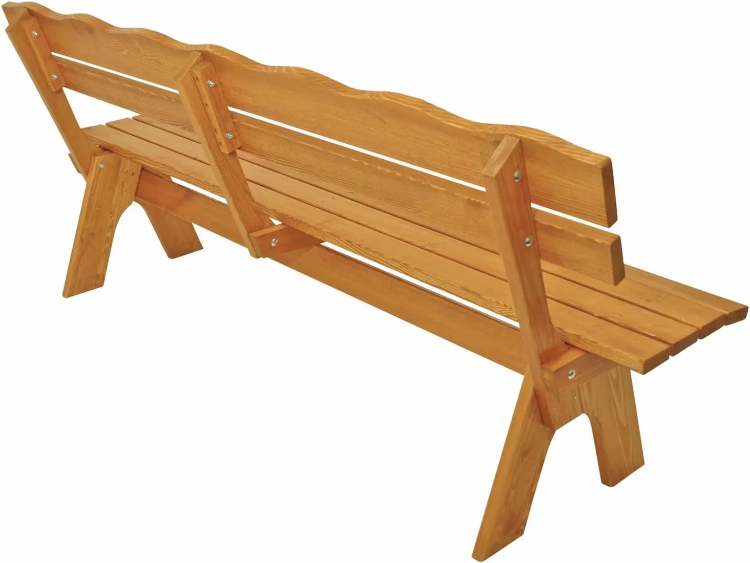 DEGAMO Gartengarnitur Essgruppe Freital XXL 3-teilig 200cm, 2X Bank 200cm und 1x Tisch 72x200cm, Massive Kiefer hell lackiert, Outdoor — Ansicht 3