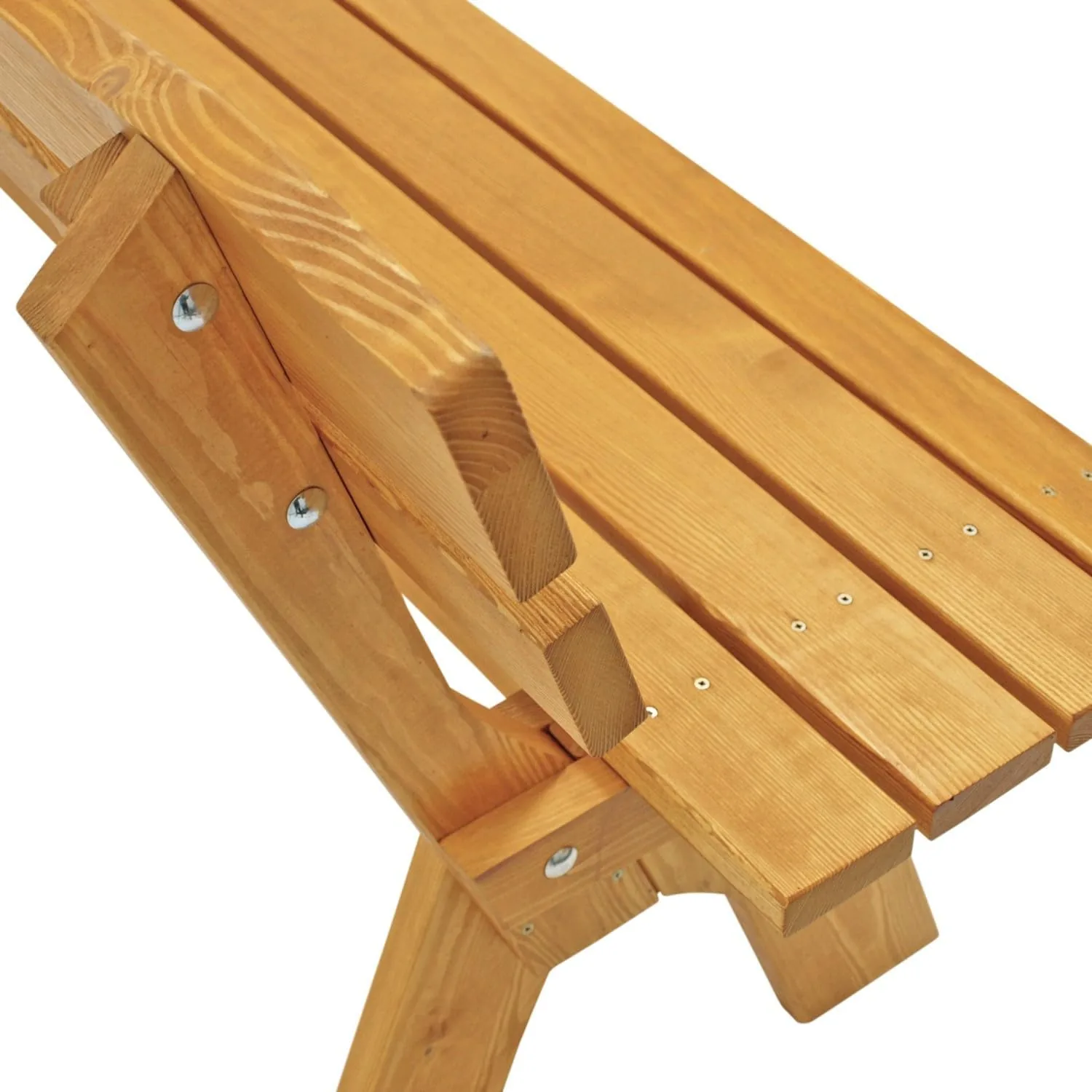 DEGAMO Gartengarnitur Essgruppe Freital XXL 3-teilig 200cm, 2X Bank 200cm und 1x Tisch 72x200cm, Massive Kiefer hell lackiert, Outdoor — Ansicht 4