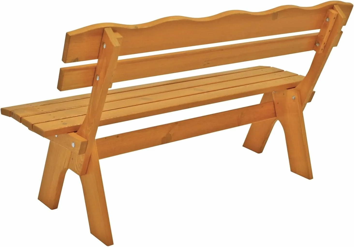 DEGAMO Gartengarnitur Freital 150cm 2-teilig, 1x Bank 150cm und 1x Tisch 72x150cm, Kiefer lackiert, Outdoor — Ansicht 3