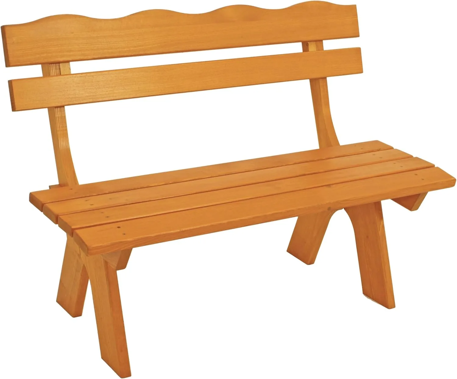 DEGAMO Gartengarnitur Freital 3-teilig 120cm, 2X Bank 120cm und 1x Tisch 72x120cm, Kiefer hell lackiert, Outdoor — Ansicht 2