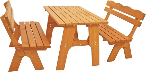 Gartengarnitur Freital 3-teilig 120cm, 2X Bank 120cm und…