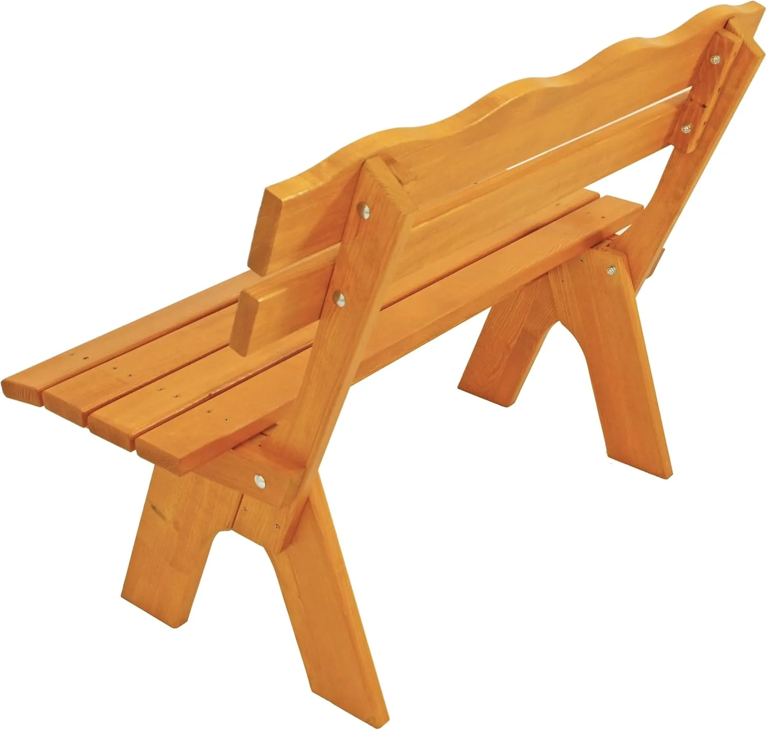 DEGAMO Gartengarnitur Freital 3-teilig 120cm, 2X Bank 120cm und 1x Tisch 72x120cm, Kiefer hell lackiert, Outdoor — Ansicht 6