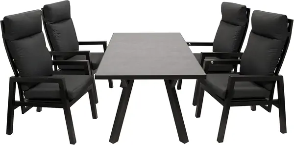 Gartengarnitur MANCIANO 5-teilig, 4X Hochlehner Sessel…