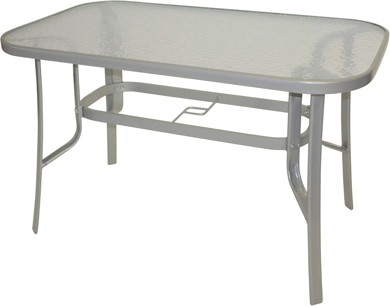 DEGAMO Gartengarnitur Pino 5-teilig, 4X Stapelsessel mit Stahlgestell und Kunstgewebebespannung 2 * 1 schwarz, 1x Tisch 70x120cm mit Stahlgestell und Glasplatte — Ansicht 6
