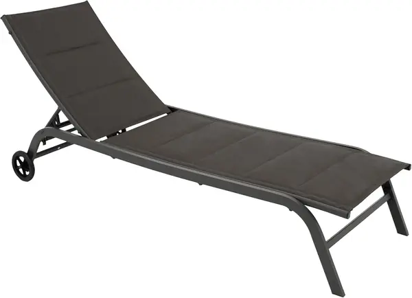 Gartenliege Rollenliege Riva, Stahlgestell grau…
