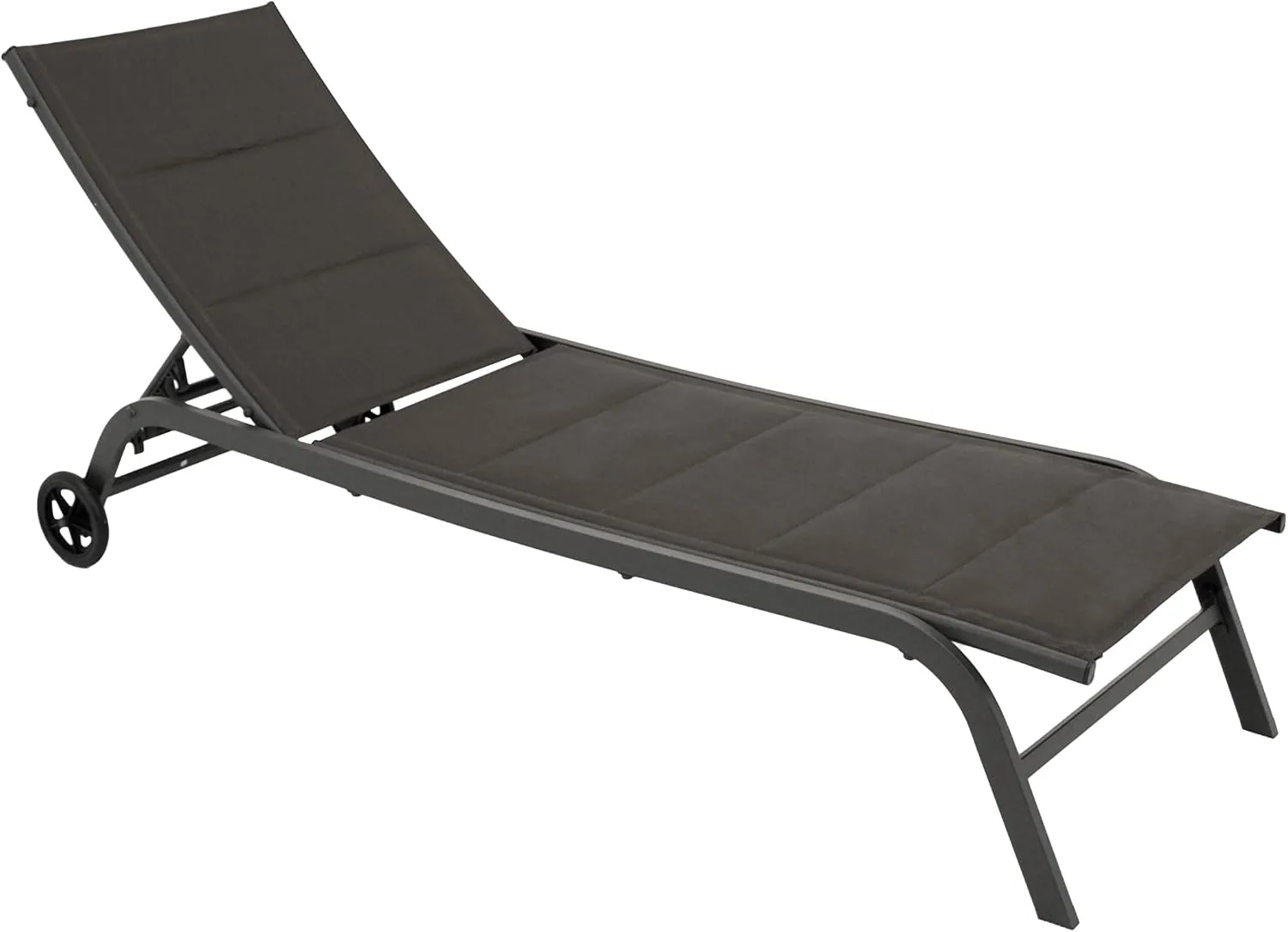 DEGAMO Gartenliege Rollenliege Riva, Stahlgestell grau, Liegefläche Kunstgewebe gepolstert grau, verstellbar, Outdoor