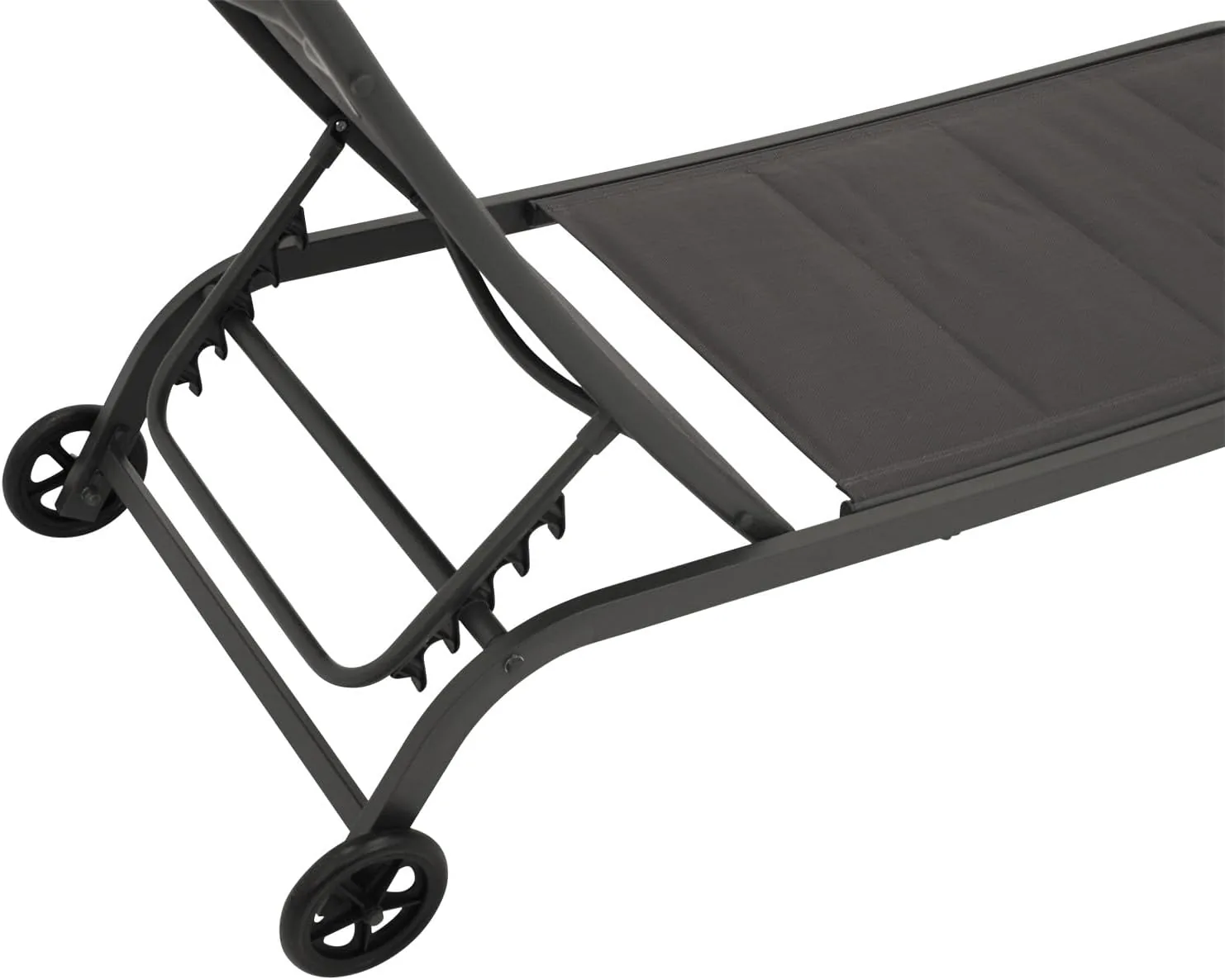 DEGAMO Gartenliege Rollenliege Riva, Stahlgestell grau, Liegefläche Kunstgewebe gepolstert grau, verstellbar, Outdoor — Ansicht 6