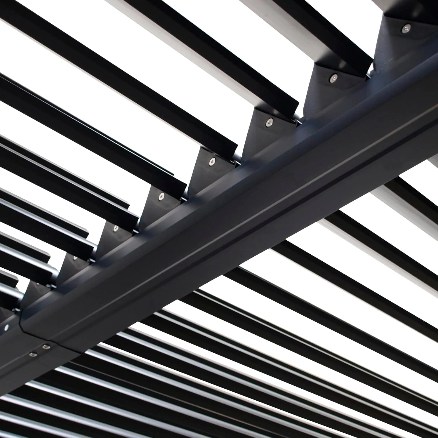 DEGAMO Gartenpavillon Lamellenpavillon Baracoa 300x300cm, Gestell Aluminium, Lamellendach aus Aluminium, dunkelgrau — Ansicht 6