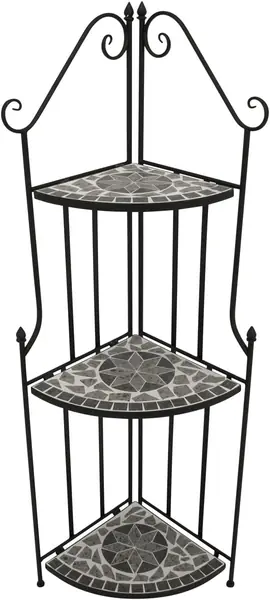 Gartenregal Eckregal Siena 38x36x142cm, Gestell Metall…