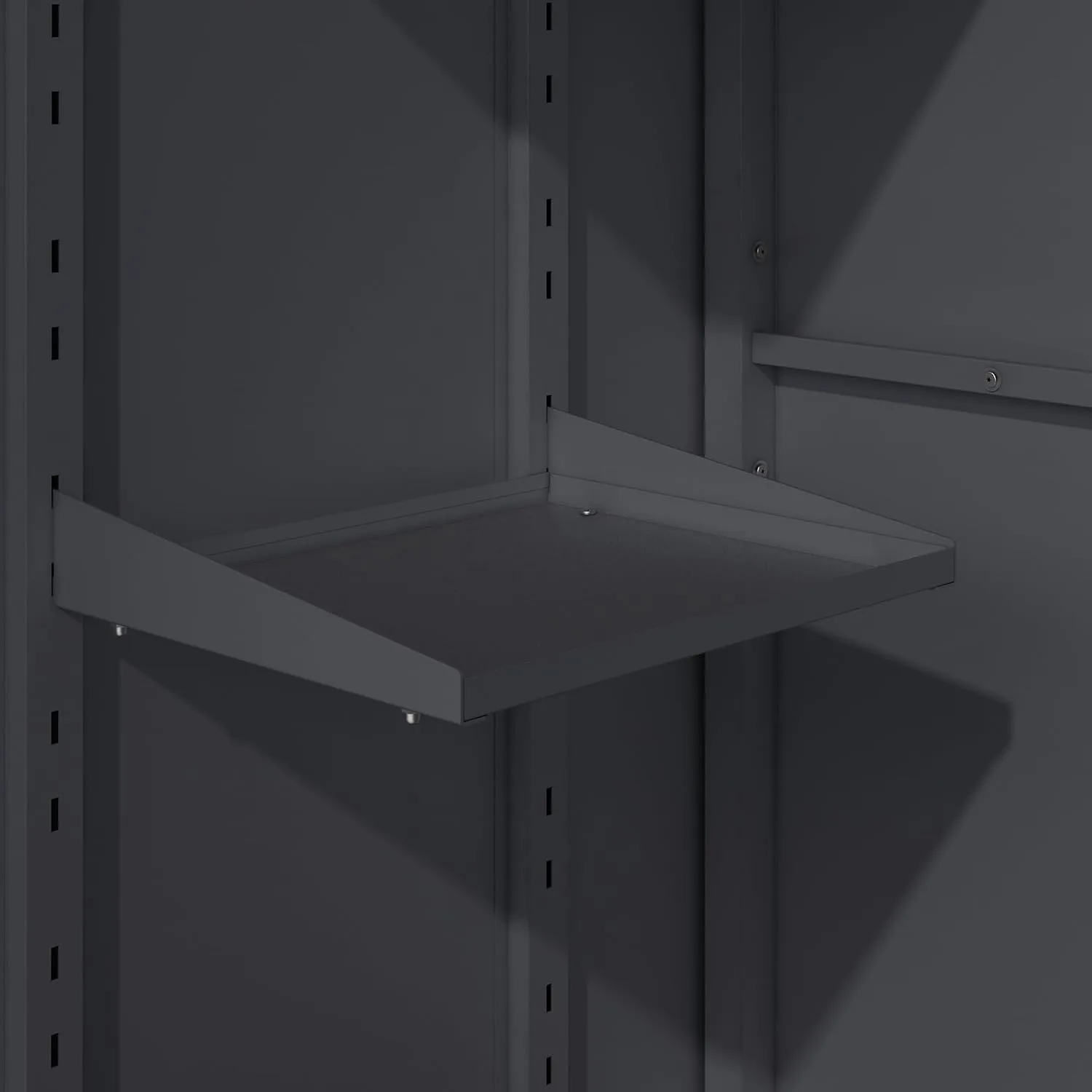 DEGAMO Gartenschrank LÜBECK aus Stahl 90x187cm, verzinkt + pulverbeschichtet, anthrazitgrau (RAL 7016), Zwei Türen abschließbar, wasserdicht — Ansicht 5