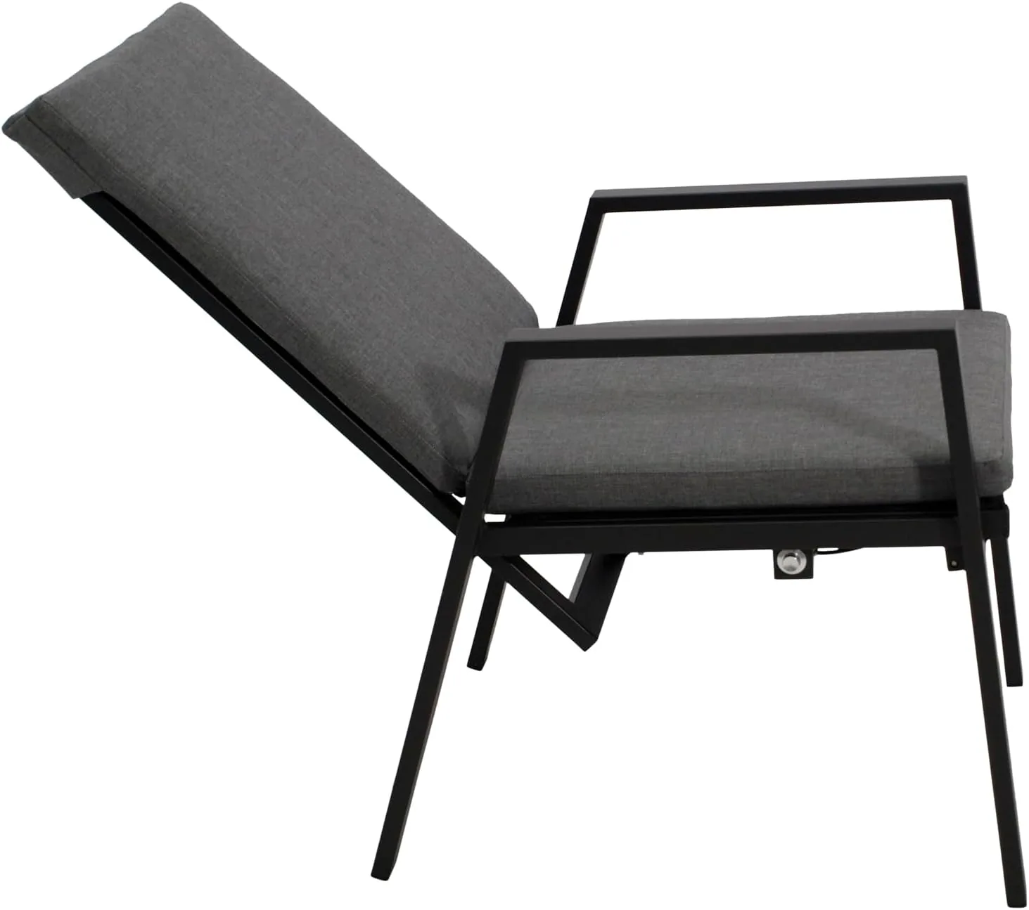 DEGAMO Gartensessel Bilbao Hochlehner, Aluminium wetterfest anthrazit, stufenlos verstellbar, Polster grau, wetterfest, Outdoor — Ansicht 4