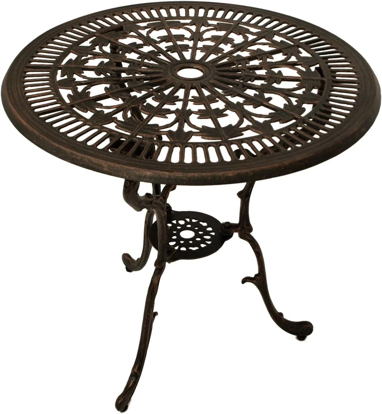 DEGAMO Gartenset Bistroset Lugano in Jugendstil Optik 3-teilig, Aluguss, Farbe Bronze-antik, wetterfest, Outdoor — Ansicht 3