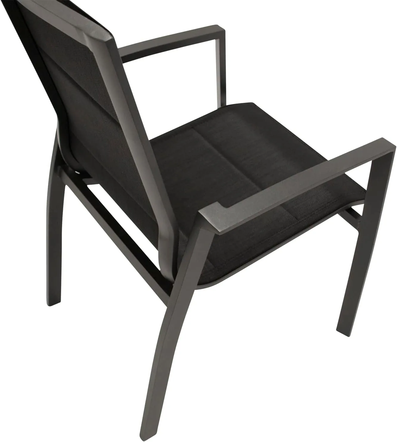 DEGAMO Gartenset Garnitur Lagos XL 9-teilig (8X Stapelsessel schwarz, 1x Ausziehtisch 195/255x120cm), Alu anthrazit, Outdoor — Ansicht 4