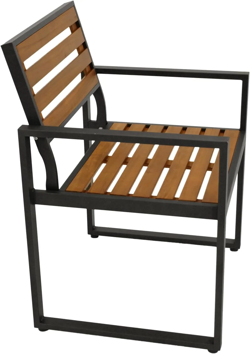 DEGAMO Gartenset Garnitur RAGUSA 4-teilig (2X Sessel, 1x Bank 2-sitzer, 1x Tisch rechteckig 150x80cm), Stahl anthrazit + Akazie geölt, FSC®-Zertifiziert — Ansicht 2