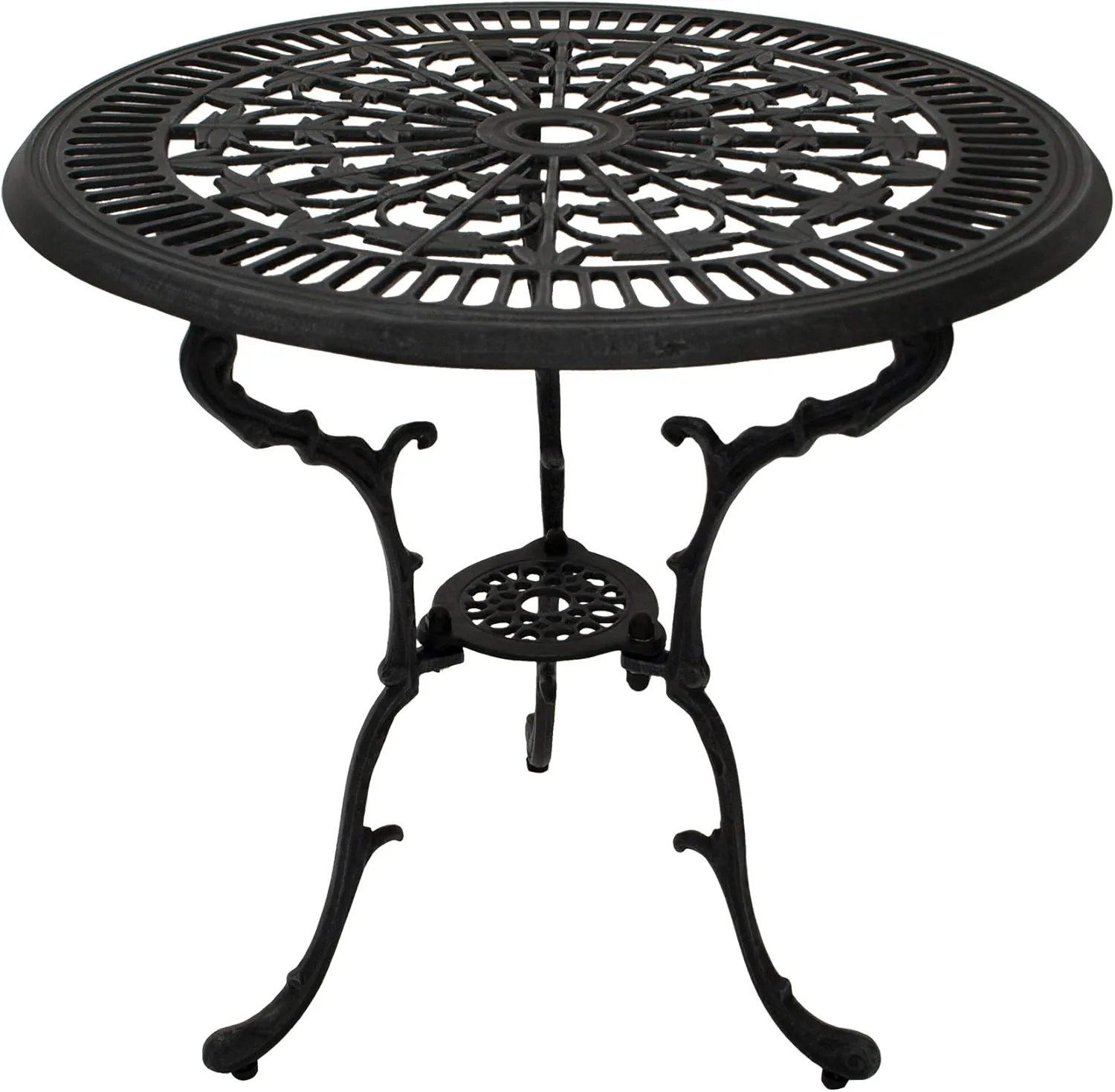 DEGAMO Gartenset Lugano in Jugendstil Optik 5-teilig, Aluguss grau - antik, wetterfest, Outdoor — Ansicht 3